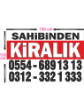 Sahibinden KİRALIK Branda Afiş 1.Kalite AVRUPA BRANDA 100x150cm Tasarım03