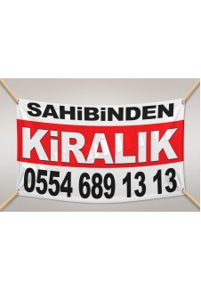 Sahibinden KİRALIK Branda Afiş 1.Kalite AVRUPA BRANDA 200x200cm Tasarım02