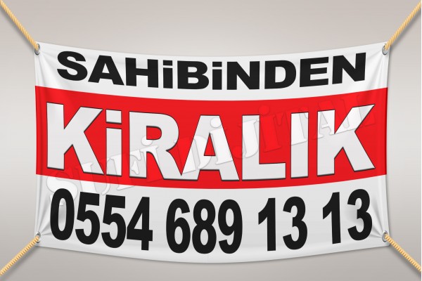 Sahibinden KİRALIK Branda Afiş 1.Kalite AVRUPA BRANDA 70x100cm Tasarım02