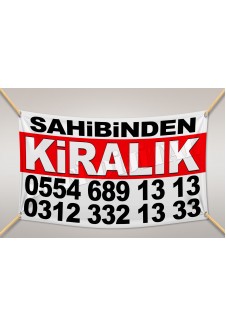 Sahibinden KİRALIK Branda Afiş 1.Kalite AVRUPA BRANDA 100x150cm Tasarım03