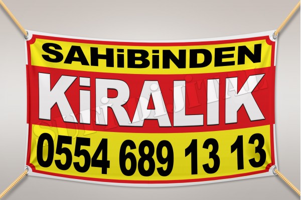 Sahibinden KİRALIK Branda Afiş 1.Kalite AVRUPA BRANDA 200x200cm