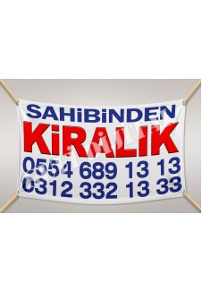 Sahibinden KİRALIK Branda Afiş 1.Kalite AVRUPA BRANDA  Lacivert Yazılı Her Ölçüde