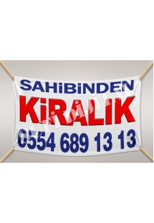 Sahibinden KİRALIK Branda Afiş 1.Kalite AVRUPA BRANDA 50x70cm Lacivert yazı