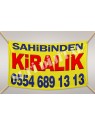 Sahibinden KİRALIK Branda Afiş 1.Kalite AVRUPA BRANDA 50x70cm Lacivert yazı