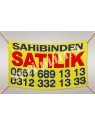 Sahibinden SATILIK Branda Afiş 1.Kalite AVRUPA BRANDA 50x70cm Lacivert Yazılı