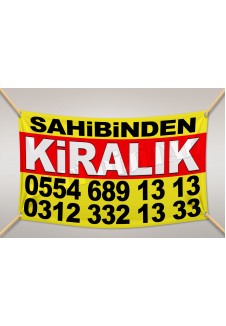 Sahibinden KİRALIK Branda Afiş 1.Kalite AVRUPA BRANDA 100x200cm Tasarım03