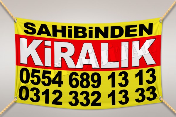 Sahibinden KİRALIK Branda Afiş 1.Kalite AVRUPA BRANDA 200x200cm Tasarım03