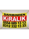 Sahibinden KİRALIK Branda Afiş 1.Kalite AVRUPA BRANDA 100x150cm Tasarım03