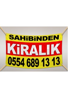 Sahibinden KİRALIK Branda Afiş 1.Kalite AVRUPA BRANDA 50x70cm Tasarım02