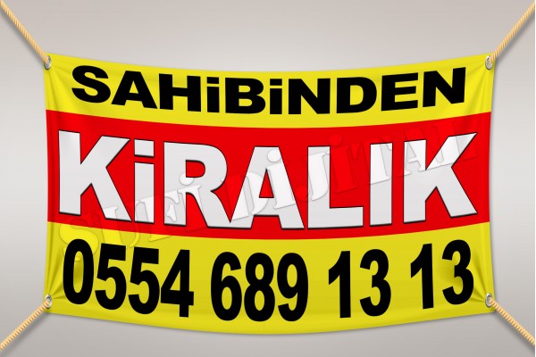 Sahibinden KİRALIK Branda Afiş 1.Kalite AVRUPA BRANDA 50x70cm Tasarım02