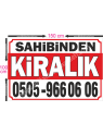 Sahibinden KİRALIK Branda Afiş 1.Kalite AVRUPA BRANDA 100x150cm Tasarım02