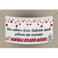 Romantik Evlilik Teklifi Branda Afiş Pankart