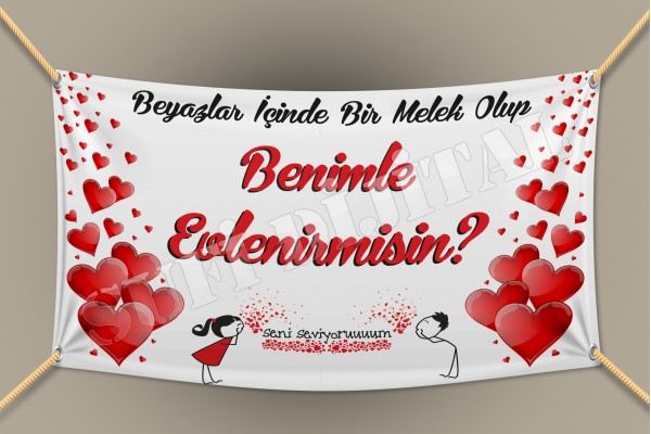 Evlenme Teklifi Romantik Branda 100cmx150cm