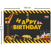 Inşaat Tema Konseptli Doğum Günü Afişi 70x100 Cm